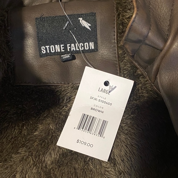 Men's Stylish Brown Leather Bomber Jacket - Picture 2 of 7